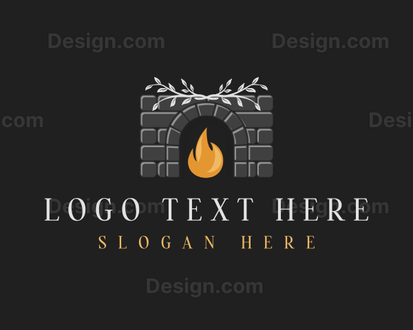 Brick Fireplace Chimney Logo