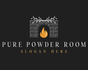 Brick Fireplace Chimney logo design