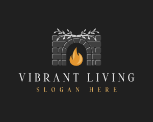 Brick Fireplace Chimney logo design