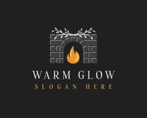 Brick Fireplace Chimney logo design