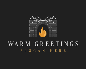 Brick Fireplace Chimney logo design