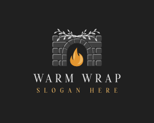 Brick Fireplace Chimney logo design