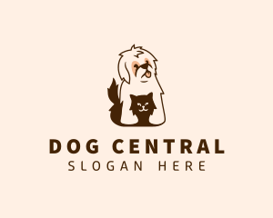 Cute Cat Dog Veterinary logo design