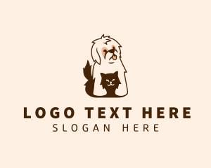 Cute Cat Dog Veterinary Logo