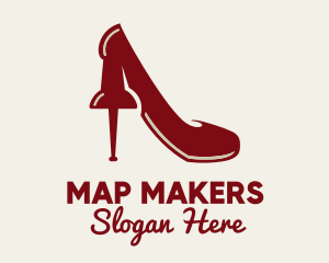 Pin Stiletto Shoe logo design