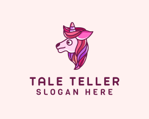 Cute Pink Unicorn logo design