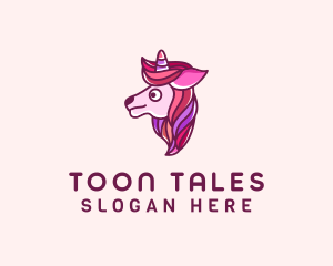 Cute Pink Unicorn logo design