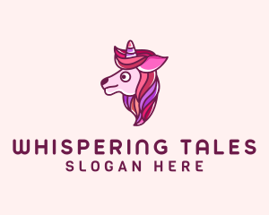 Cute Pink Unicorn logo design