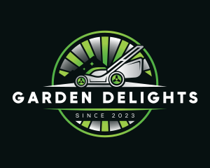 Lawn Mower Gardening logo design