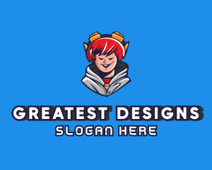 Teen Hoodie Gamer logo design