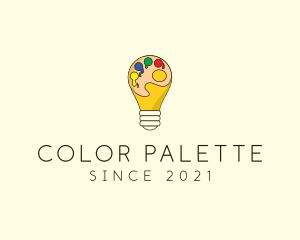 Bulb Paint Palette logo design