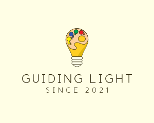 Bulb Paint Palette logo design