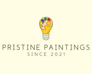 Bulb Paint Palette logo design