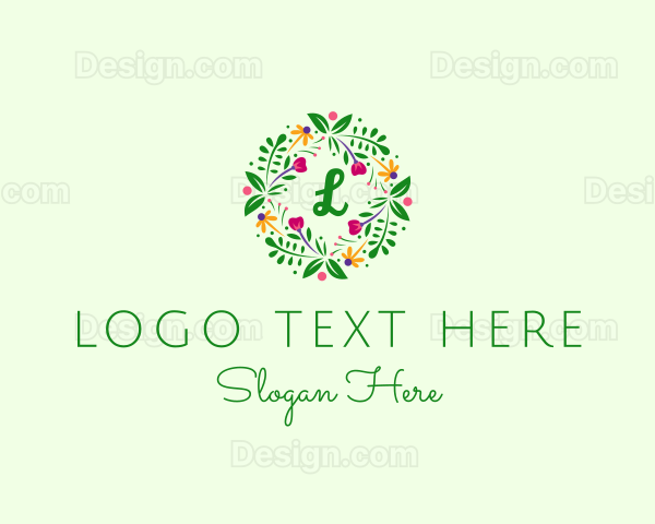 Floral Ornament Wreath Logo