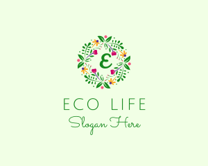 Floral Ornament Wreath  logo design