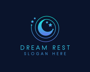 Moon Star Galaxy Orbit logo design