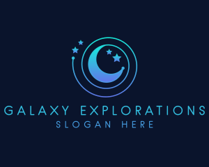 Moon Star Galaxy Orbit logo design