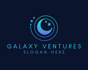 Moon Star Galaxy Orbit logo design