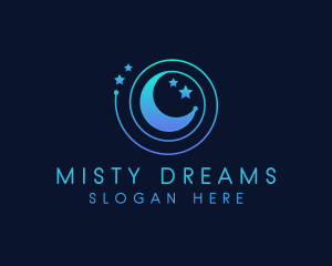 Moon Star Galaxy Orbit logo design