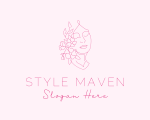 Woman Flower Bloom logo design