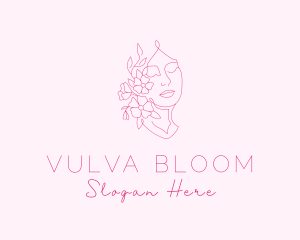 Woman Flower Bloom logo design