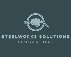 Steelworks Welder Fabrication logo design