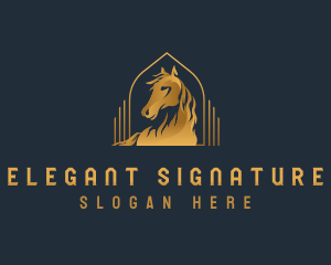 Elegant Luxury Horse logo design