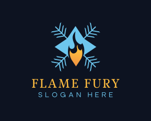 Flame Snowflake HVAC logo design