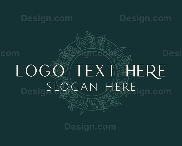 Floral Wreath Wordmark Logo