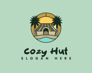 Tropical Hut Resort logo design