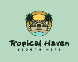 Tropical Hut Resort logo design