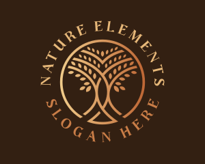 Nature Tree Branch Leaves logo design