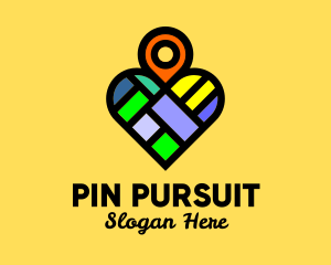 Colorful Heart Location Pin logo