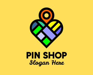 Colorful Heart Location Pin logo