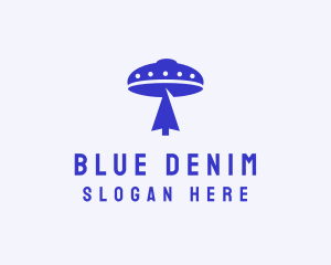 Blue Arrow Spaceship logo design