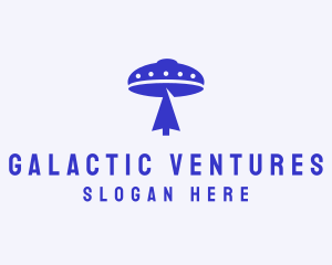 Blue Arrow Spaceship logo design