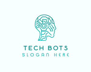 AI Tech Humanoid Machine logo design