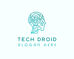 AI Tech Humanoid Machine logo design