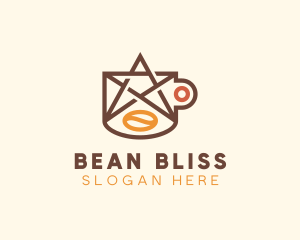 Star Coffee Bean logo design