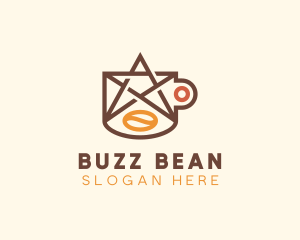 Star Coffee Bean logo design