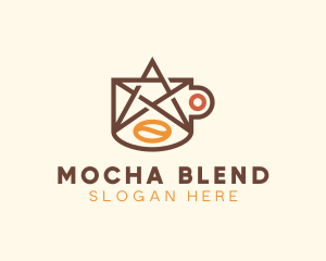 Star Coffee Bean logo design