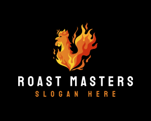 Grill Chicken Flame logo design