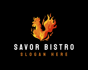 Grill Chicken Flame logo design