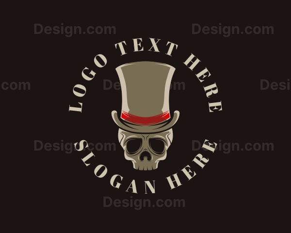 Gothic Hat Skull Logo