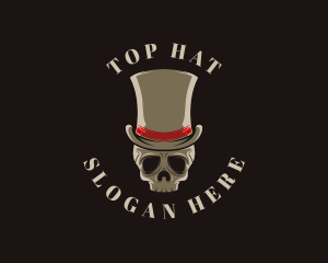 Gothic Hat Skull logo design