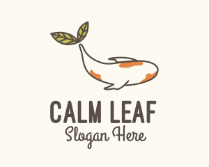 Koi Fish Leaf logo design