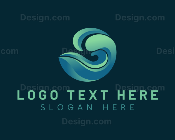 Ocean Waves Surfer Logo