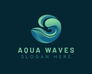 Ocean Waves Surfer logo