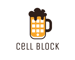 Beer Mug Phone logo design