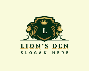 Luxury Lion Shield logo design